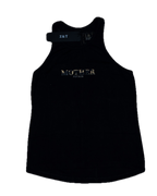 Black tank top with 'MOTHER fucker' text in camo